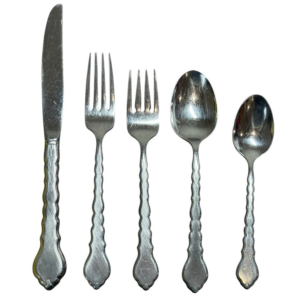 Oneida Community CELLO Burnished Stainless Flatware Replacement 5 Pc‎ Setting